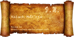 Valach Márta névjegykártya